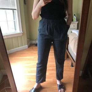 Textured Straight-Leg Trousers